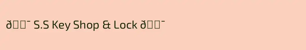 💯 S.S Key Shop & Lock 💯